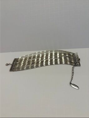 Plunder Silver Multi-Row Mesh Bracelet